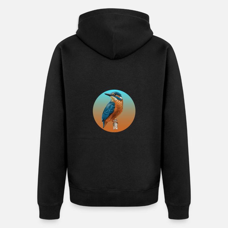 Oiseaux Kingfisher Bird - Veste à capuche bio Premium Unisexe - noir