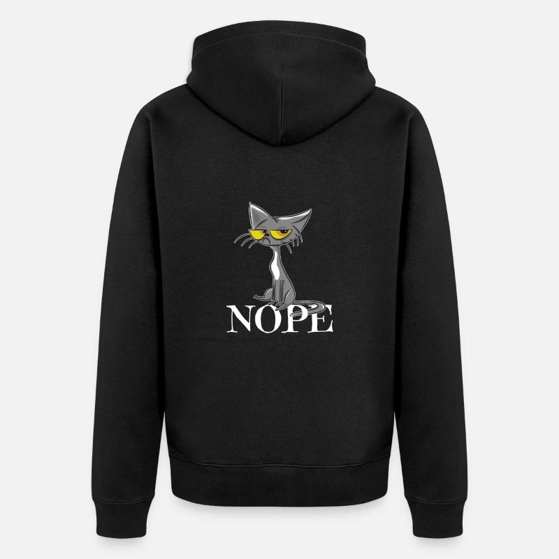 Chat Nope - Veste à capuche bio Premium Unisexe - noir