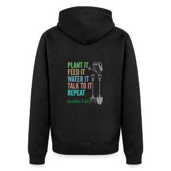 Jardinage Vie de jardin - Veste à capuche bio Premium Unisexe - noir - Dos - Nico (187cm)