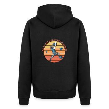 Climbing Walls Are Meant For Climbing - Unisex Premium Organic Zip Hoodie - black - Back - Nico (187cm)