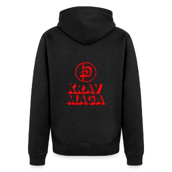 Krav Maga Symbol - Unisex Premium Organic Zip Hoodie - black - Back - Nico (187cm)