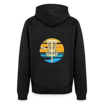Disc Golf Coucher de soleil - Veste à capuche bio Premium Unisexe - noir - Dos - Nico (187cm)