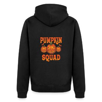 Halloween Pumpkin Squad - Unisex Premium Organic Zip Hoodie - black - Back - Nico (187cm)