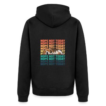 Beagle Hund Nope Heute nicht - Unisex Premium Bio Zip Hoodie - Schwarz - Hinten - Nico (187cm)