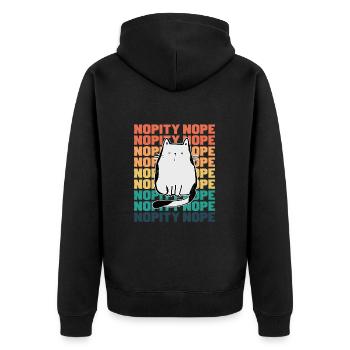 Cat Nopity Nope - Unisex Premium Organic Zip Hoodie - black - Back - Nico (187cm)