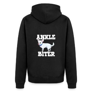 Chihuahua Hund Knöchelbeißer - Unisex Premium Bio Zip Hoodie - Schwarz - Hinten - Nico (187cm)