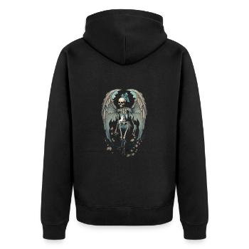 Fairy Skelett Gothic Grunge Fairycore - Unisex Premium Bio Zip Hoodie - Schwarz - Hinten - Nico (187cm)