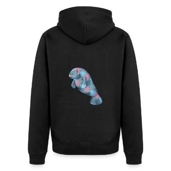 Lamantins Palmiers Colorés - Veste à capuche bio Premium Unisexe - noir - Dos - Nico (187cm)