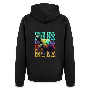 Turtle Disco Diva - Veste à capuche bio Premium Unisexe - noir - Dos - Nico (187cm)