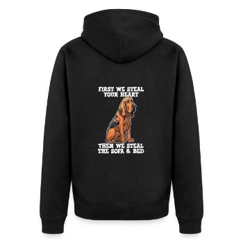 Bloodhound First We Steal Your Heart - Veste à capuche bio Premium Unisexe - noir - Dos - Nico (187cm)