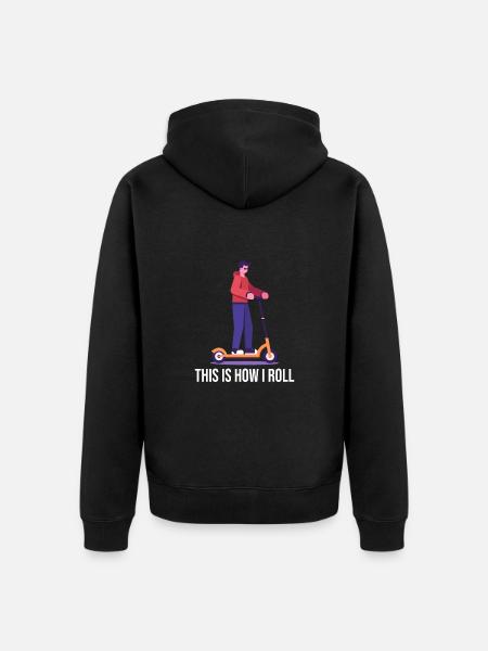Rollerfahren So rolle ich - Unisex Premium Bio Zip Hoodie - Schwarz