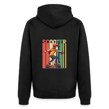 Scootering Boy Retro Vintage - Unisex Premium Bio Zip Hoodie - Schwarz - Hinten - Nico (187cm)