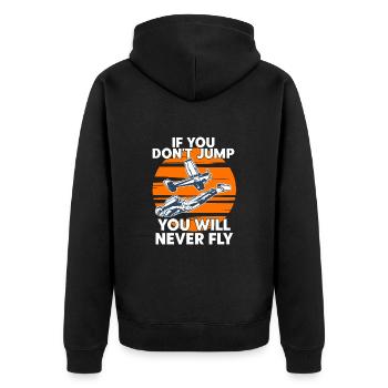 Parachutisme Si vous ne sautez pas, vous ne volerez jamais - Veste à capuche bio Premium Unisexe - noir - Dos - Nico (187cm)