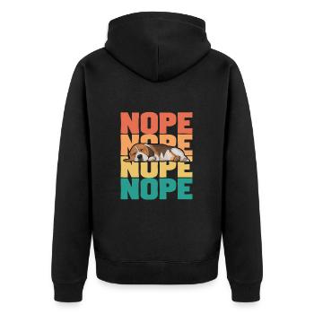 Beagle Hund Nein - Unisex Premium Bio Zip Hoodie - Schwarz - Hinten - Nico (187cm)
