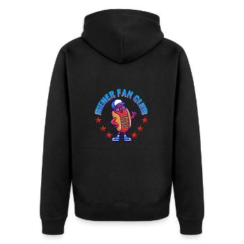Hotdog Wiener Fan Club - Unisex Premium Organic Zip Hoodie - black - Back - Nico (187cm)