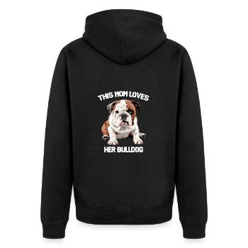 Bouledogue anglais Cette maman aime son bouledogue - Veste à capuche bio Premium Unisexe - noir - Dos - Nico (187cm)