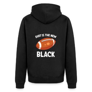 Football Dirt Is The New Black - Unisex Premium Organic Zip Hoodie - black - Back - Nico (187cm)