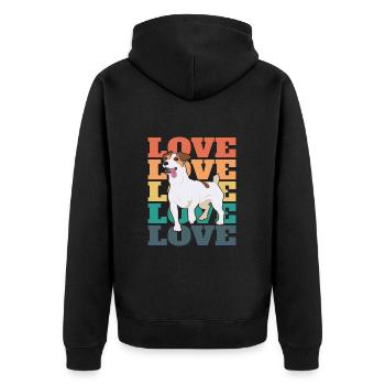 Jack Russell Terrier - Love - Unisex Premium Organic Zip Hoodie - black - Back - Nico (187cm)