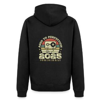 Idée Cadeau Anniversaire Vintage Original 1925 - Veste à capuche bio Premium Unisexe - noir - Dos - Nico (187cm)
