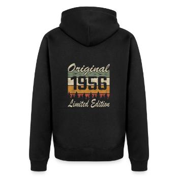 Vintage Anniversaire Idée Cadeau Original 1956 - Veste à capuche bio Premium Unisexe - noir - Dos - Nico (187cm)