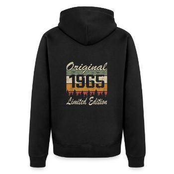 Vintage Anniversaire Idée Cadeau Original 1965 - Veste à capuche bio Premium Unisexe - noir - Dos - Nico (187cm)