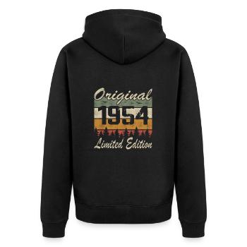 Vintage Anniversaire Idée Cadeau Original 1954 - Veste à capuche bio Premium Unisexe - noir - Dos - Nico (187cm)