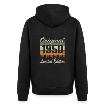 Vintage Anniversaire Idée Cadeau Original 1950 - Veste à capuche bio Premium Unisexe - noir - Dos - Nico (187cm)