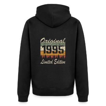 Vintage Anniversaire Idée Cadeau Original 1995 - Veste à capuche bio Premium Unisexe - noir - Dos - Nico (187cm)