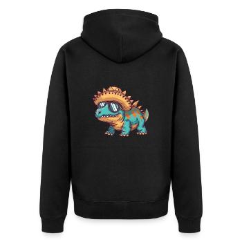 Dinosaurier stegosaurus Sombrero - Unisex Premium Bio Zip Hoodie - Schwarz - Hinten - Nico (187cm)