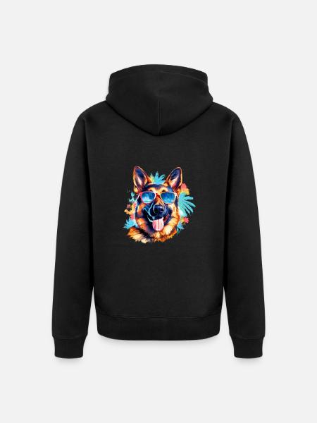 German Shepherd - Unisex Premium Organic Zip Hoodie - black
