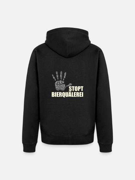 Stopt Bierqäulerei - Unisex Premium Bio Zip Hoodie - Schwarz
