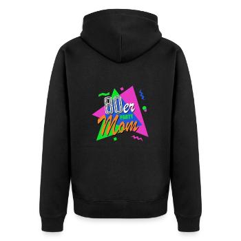 80s Mom - 80s - Colorful + Crazy - Retro - Unisex Premium Organic Zip Hoodie - black - Back - Nico (187cm)