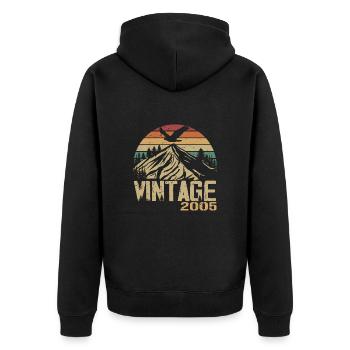 Vintage 2005 Cadeau Anniversaire 2005 Retro 2005 - Veste à capuche bio Premium Unisexe - noir - Dos - Nico (187cm)