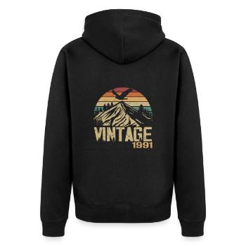 Vintage 1991 Cadeau Anniversaire 1991 Retro 1991 - Veste à capuche bio Premium Unisexe - noir - Dos - Nico (187cm)