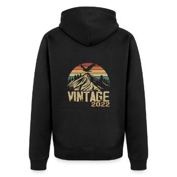 Vintage 2022 Cadeau Anniversaire 2022 Retro 2022 - Veste à capuche bio Premium Unisexe - noir - Dos - Nico (187cm)