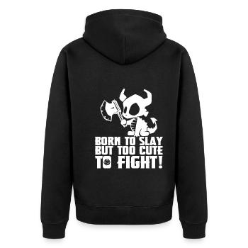Born to slay but too cute to fight RPG - Veste à capuche bio Premium Unisexe - noir - Dos - Nico (187cm)