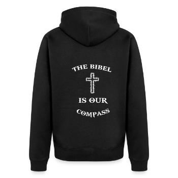 Bible Croix Christianisme Religion Jésus-Christ - Veste à capuche bio Premium Unisexe - noir - Dos - Nico (187cm)