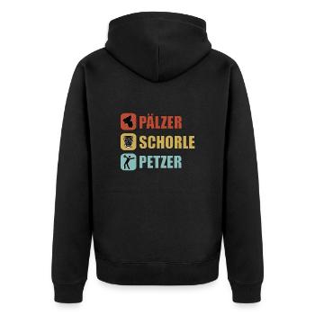 Schorle Riesling Pfalz Mundart Woi Dubbeglas Motiv - Unisex Premium Bio Zip Hoodie - Schwarz - Hinten - Nico (187cm)