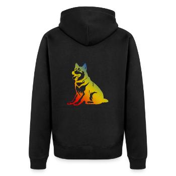 Chien Husky - Veste à capuche bio Premium Unisexe - noir - Dos - Nico (187cm)