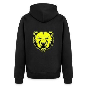 Polar Bear Head Portrait Animal Polar Bear Symbol - Unisex Premium Organic Zip Hoodie - black - Back - Nico (187cm)