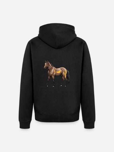 Pferd Tier - Unisex Premium Bio Zip Hoodie - Schwarz