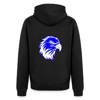 Eagle Head - Unisex Premium Organic Zip Hoodie - black - Back - Nico (187cm)