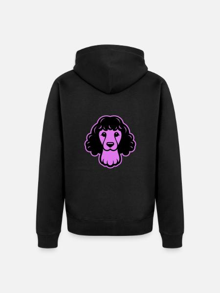 Poodle Dog Head - Unisex Premium Organic Zip Hoodie - black