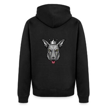 Couronne de chien Greyhound - Veste à capuche bio Premium Unisexe - noir - Dos - Nico (187cm)