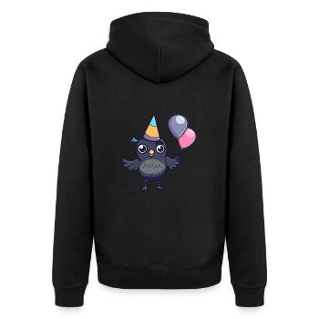 Corbeau Corbeau Anniversaire Bébé - Veste à capuche bio Premium Unisexe - noir - Dos - Nico (187cm)