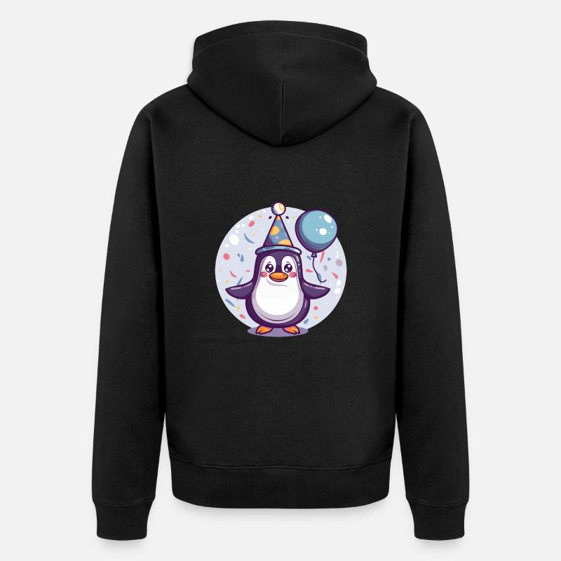 Pingouin Anniversaire Bébé - Veste à capuche bio Premium Unisexe - noir