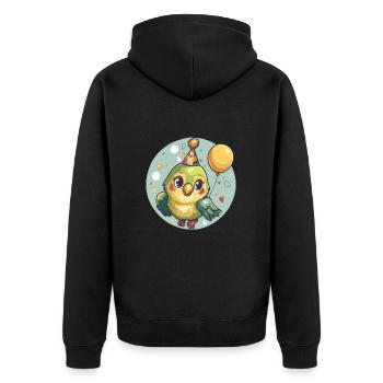Papagai Geburtstag Baby - Unisex Premium Bio Zip Hoodie - Schwarz - Hinten - Nico (187cm)