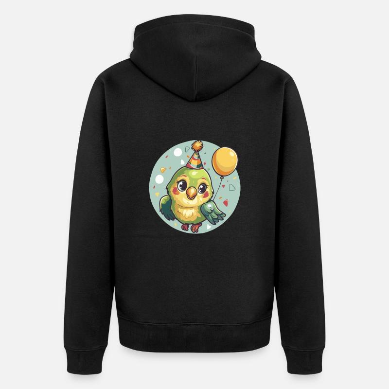 Perroquet anniversaire bébé - Veste à capuche bio Premium Unisexe - noir