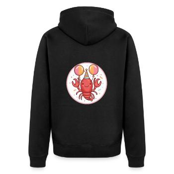 Homard Crabe Anniversaire Bébé - Veste à capuche bio Premium Unisexe - noir - Dos - Nico (187cm)