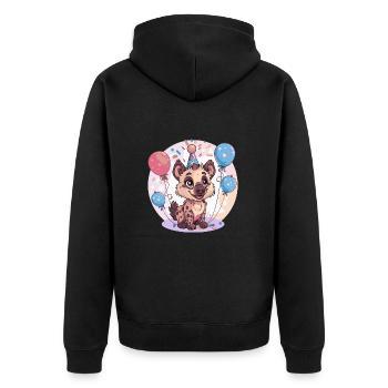Hyène Anniversaire Bébé - Veste à capuche bio Premium Unisexe - noir - Dos - Nico (187cm)
